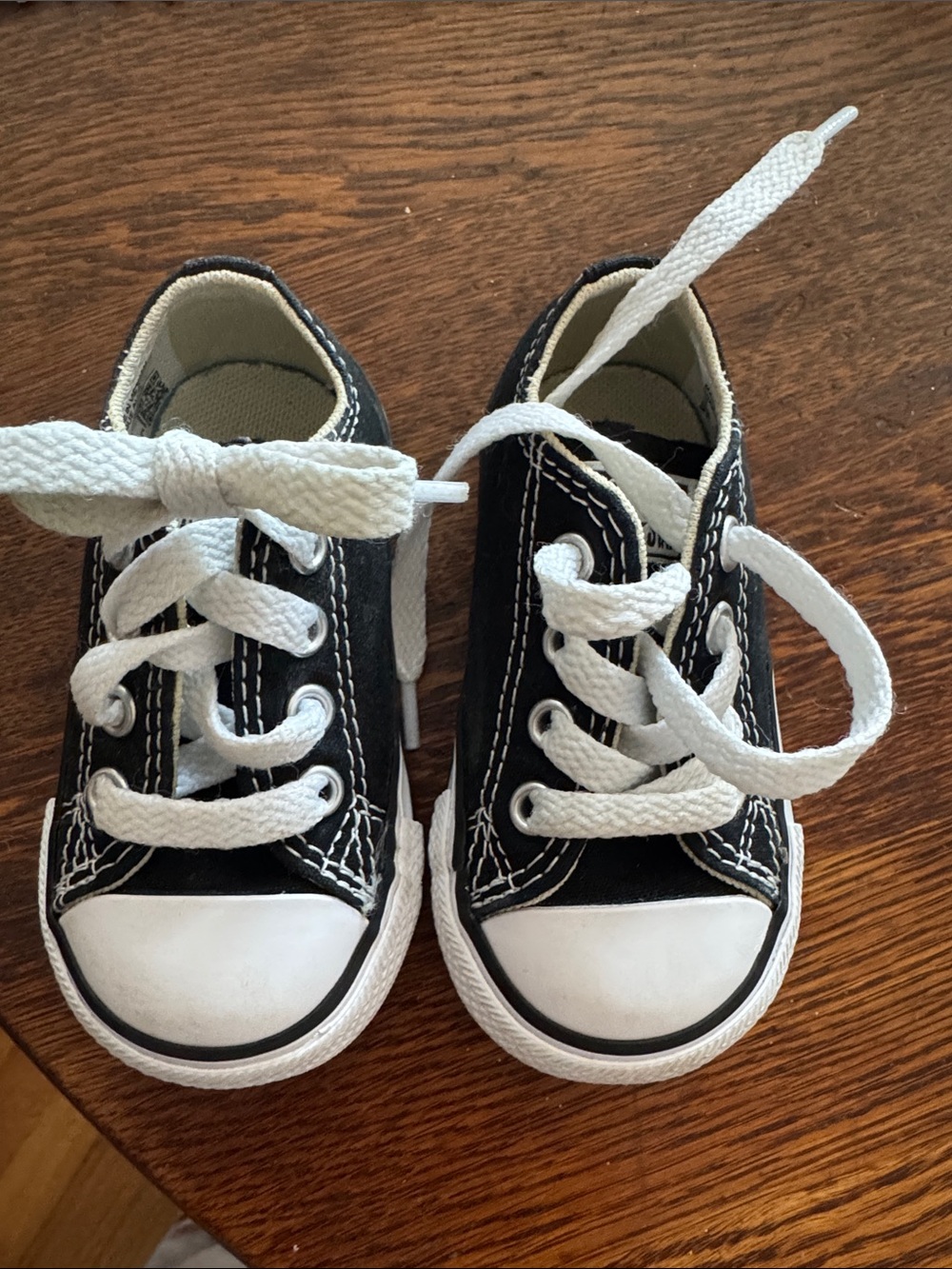 Kids Black Canvas Lace-Up Sneakers